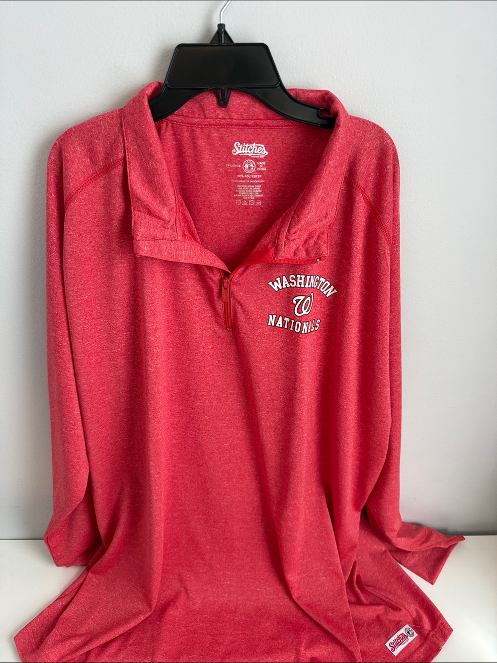 Red Washington Nationals Authentic MLB Half-Zip Pullover
